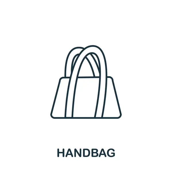 Icône sac à main de la collection maquillage et beauté. Symbole simple de sac à main d'élément de ligne pour des modèles, conception de Web et infographies — Image vectorielle