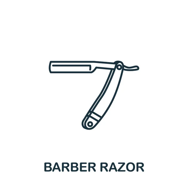 Ícone Barbeiro Razor de maquiagem e coleção de beleza. Linha simples elemento barbeiro navalha símbolo para modelos, web design e infográficos —  Vetores de Stock