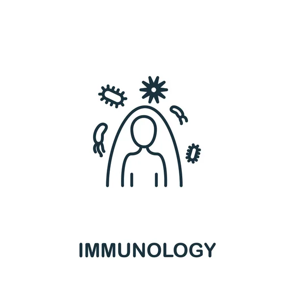 医学コレクションからの免疫アイコン。テンプレート、ウェブデザイン、インフォグラフィックのためのシンプルなライン要素免疫学シンボル — ストックベクタ