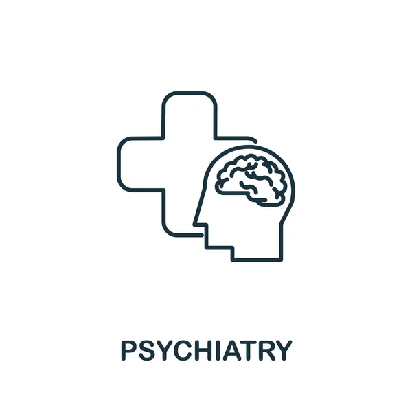 Ikone der Psychiatrie. Einfaches Zeilenelement Psychiatrie-Symbol für Vorlagen, Webdesign und Infografiken — Stockvektor