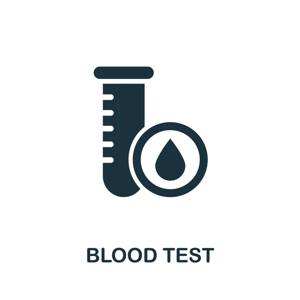 Kan testi ikonu. Tıbbi ekipman koleksiyonundan basit bir illüstrasyon. Web tasarımı, şablonlar, bilgi grafikleri ve daha fazlası için yaratıcı Kan Testi simgesi
