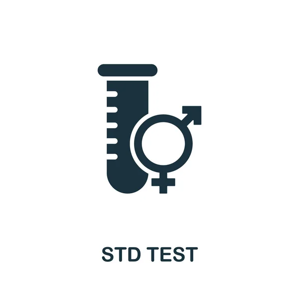 Std teszt ikon. Egyszerű illusztráció az orvosi berendezések gyűjteményéből. Creative Std Test ikon web design, sablonok, infografikák és így tovább — Stock Vector