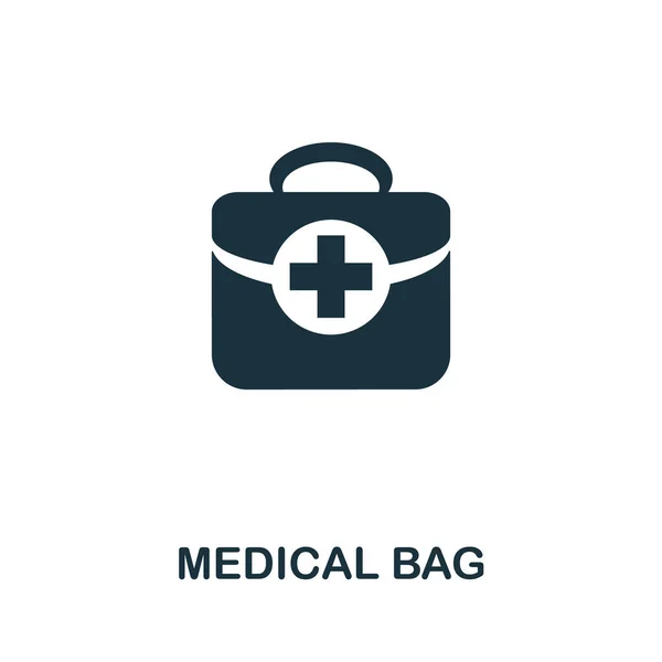 Medical Bag Icon Set vorhanden. Vier Elemente in unterschiedlichen Stilen aus der Sammlung medizinischer Ikonen. Kreative medizinische Taschensymbole gefüllt, Umrisse, farbige und flache Symbole — Stockvektor