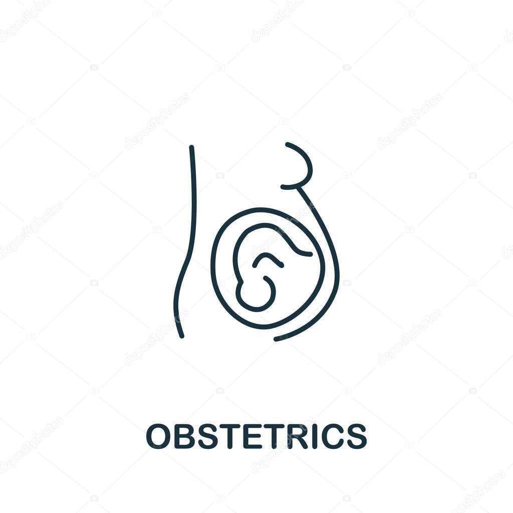 Obstetrics icon from medical collection. Simple line element obstetrics symbol for templates, web design and infographics.