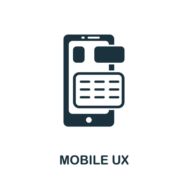 Ícone Ux móvel da coleção de desenvolvimento de aplicativos móveis. Linha simples ícone Ux móvel para modelos, web design e infográficos — Vetor de Stock