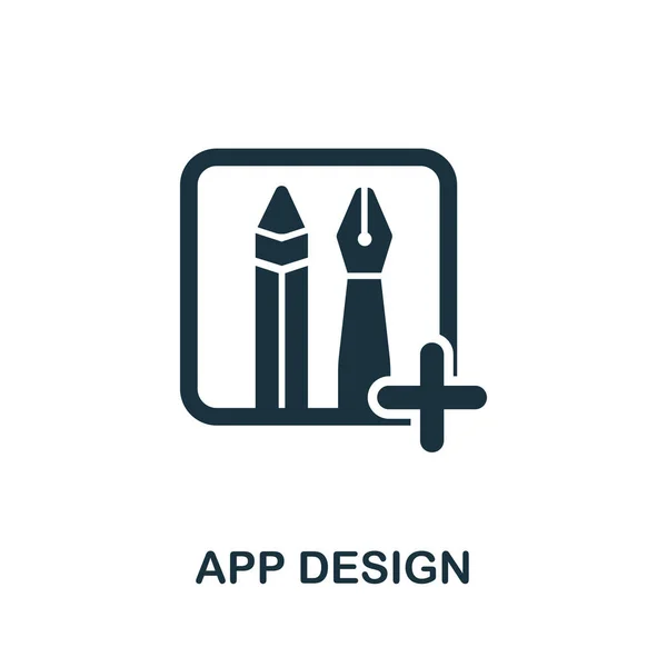 Ikona Design aplikace z kolekce vývoje mobilních aplikací. Jednoduchá linka App Design ikona pro šablony, webdesign a infografiku — Stockový vektor