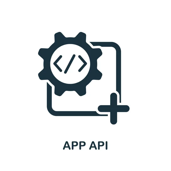 App Api icono de la colección de desarrollo de aplicaciones móviles. Línea simple App Api icono para plantillas, diseño web e infografías — Archivo Imágenes Vectoriales