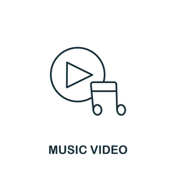 Піктограма Music Video з колекції музики. Проста лінія Музика Відео значок для шаблонів, веб-дизайну та інфографіки — стоковий вектор