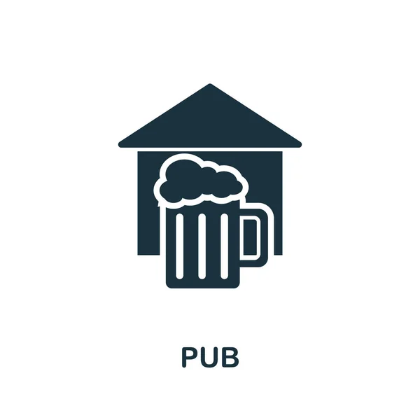 Icona del pub. Una semplice illustrazione della collezione del night club. Icona Creative Pub per web design, modelli, infografiche e altro ancora — Vettoriale Stock