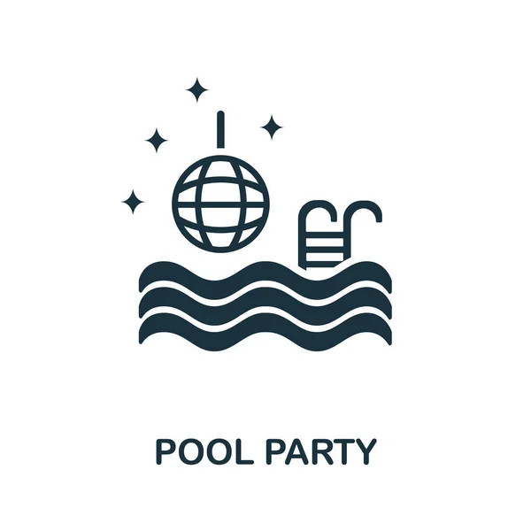 Pool Party Ikone. Einfache Illustration aus der Nachtclubsammlung. Creative Pool Party Icon für Webdesign, Vorlagen, Infografiken und mehr — Stockvektor