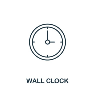 Ofis aletleri koleksiyonundan duvar saati simgesi. Şablonlar, web tasarımı ve bilgi grafikleri için basit bir Wall Clock simgesi