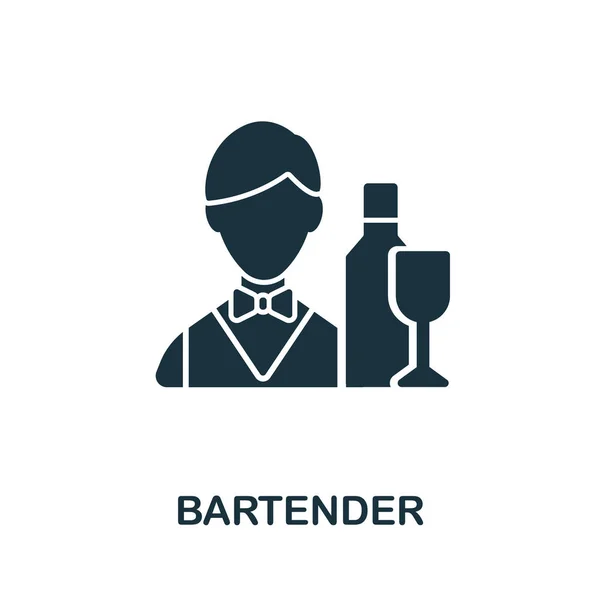 Icona del barista. Una semplice illustrazione della collezione del night club. Icona barista creativa per web design, modelli, infografiche e altro ancora — Vettoriale Stock