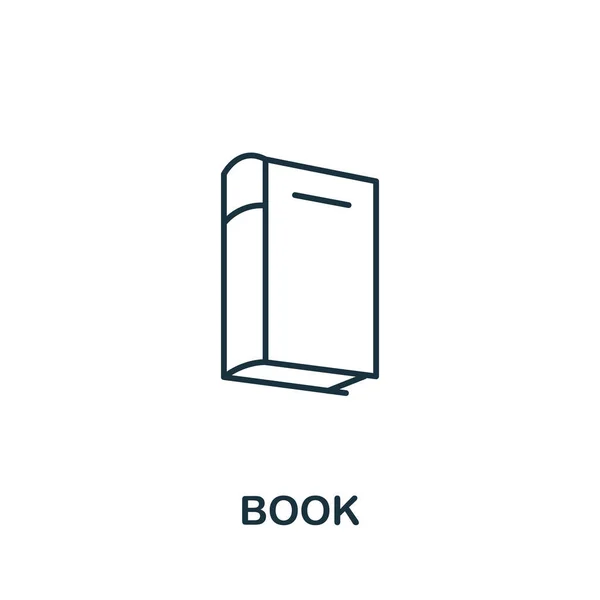 Icône de livre de la collection d'outils de bureau. Ligne simple Icône de livre pour les modèles, la conception Web et l'infographie — Image vectorielle