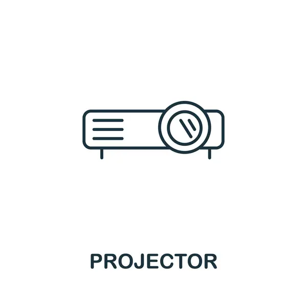 Значок проектора из коллекции офисных инструментов. Простая иконка проектора для шаблонов, веб-дизайна и инфографики — стоковый вектор