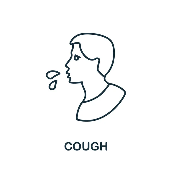 咳のアイコン コロナウイルスコレクションのシンプルなイラスト Webデザイン テンプレート インフォグラフィックなどのためのクリエイティブ クフのアイコン — ストックベクタ