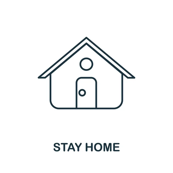 Maradj Otthon Ikon Egyszerű Illusztráció Koronavírus Gyűjteményből Creative Stay Home — Stock Vector