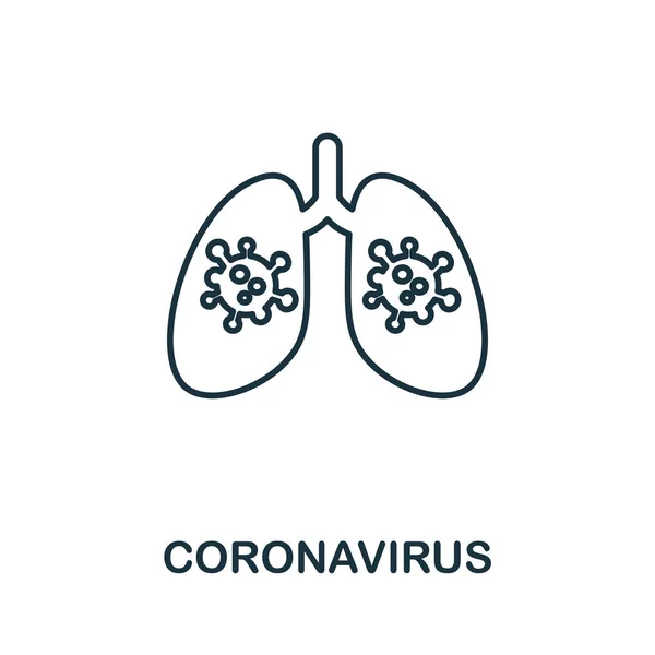 Εικόνα Του Coronavirus Απλή Γραμμή Στοιχείο Coronavirus Σύμβολο Για Πρότυπα — Διανυσματικό Αρχείο