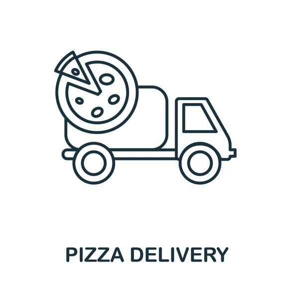 Pizza Delivery Icoon Eenvoudige Illustratie Uit Levering Collectie Monochrome Pizza — Stockvector