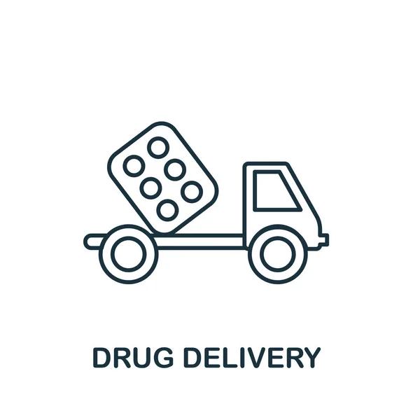 Medikamentenlieferung Einfache Illustration Aus Der Lieferung Sammlung Monochromes Medikamentenliefersymbol Für — Stockvektor