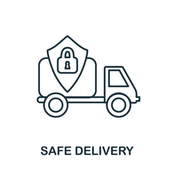 전달의 아이콘 삽화입니다 Monochrome Safe Delivery Icon Web Design Template — 스톡 벡터