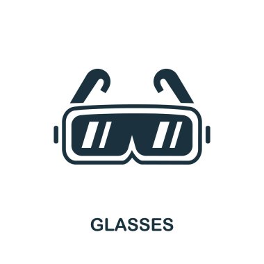 Gözlük simgesi. Kişisel hijyen koleksiyonundan basit bir öğe. Web tasarımı, şablonlar, bilgi grafikleri ve daha fazlası için yaratıcı gözlük simgesi