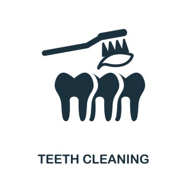 Diş Temizleme ikonu. Kişisel hijyen koleksiyonundan basit bir öğe. Web tasarımı, şablonlar, bilgi grafikleri ve daha fazlası için yaratıcı Diş Temizleme simgesi