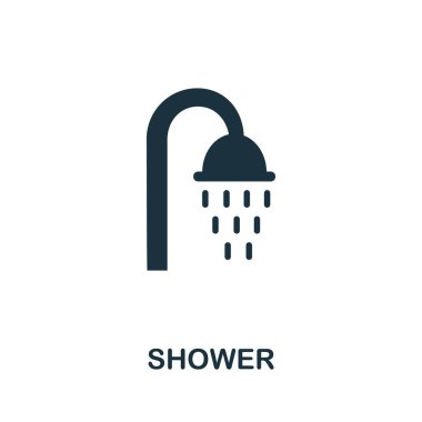 Duş simgesi. Kişisel hijyen koleksiyonundan basit bir öğe. Web tasarımı, şablonlar, bilgi grafikleri ve daha fazlası için yaratıcı duş simgesi