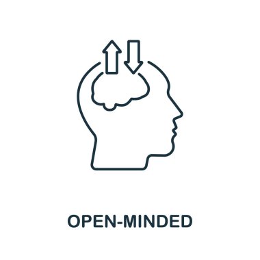 Kişilik koleksiyonundan açık fikirli bir ikon. Şablonlar, web tasarımı ve bilgi grafikleri için açık fikirli simge