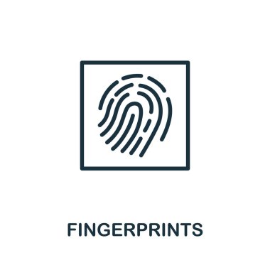 Parmak izi ikonu. Polis koleksiyonundan basit bir unsur. Web tasarımı, şablonlar, bilgi grafikleri ve daha fazlası için yaratıcı parmak izi simgesi