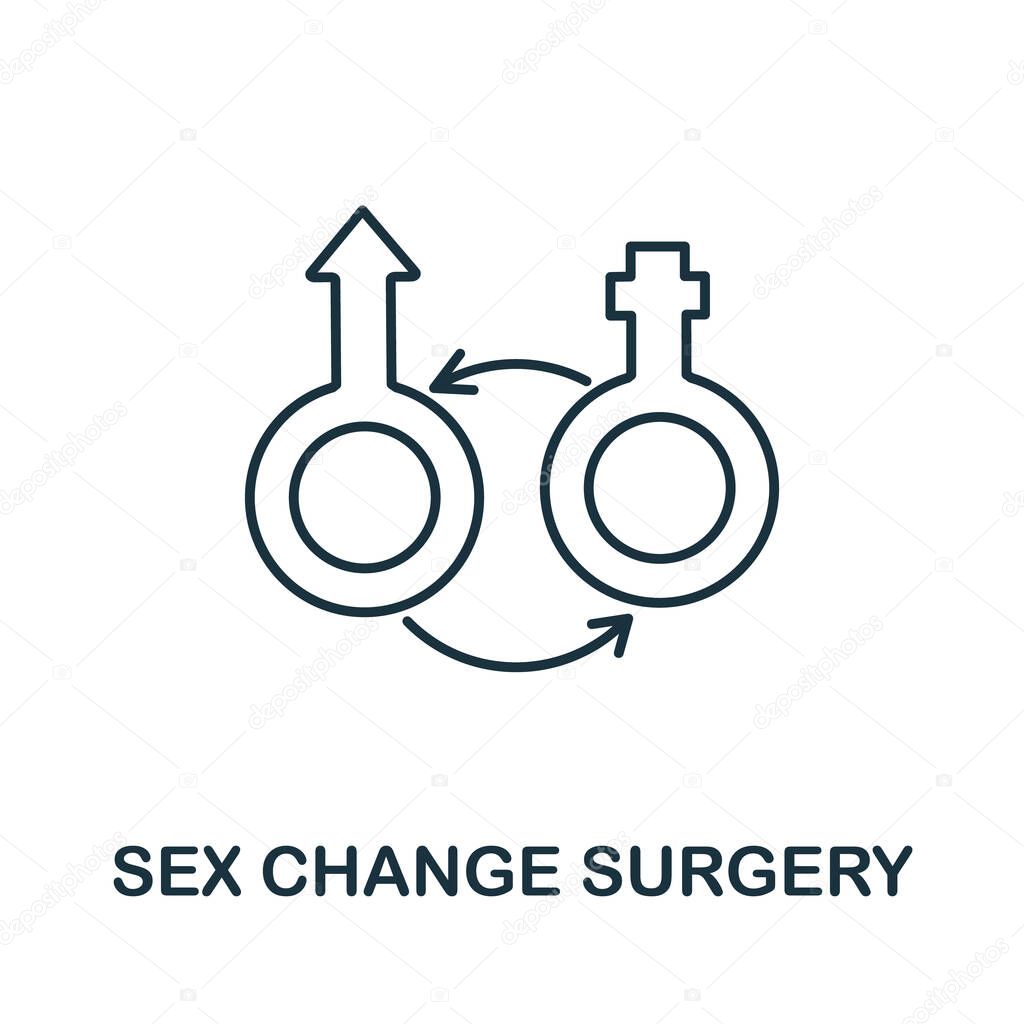 Sex Change Surgery icon from plastic surgery collection. Simple line element Sex Change Surgery symbol for templates, web design and infographics