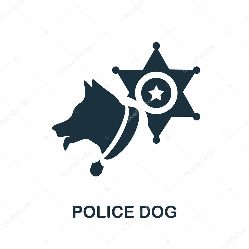 Police Dog icon. Simple element from police collection. Creative Police Dog icon for web design, templates, infographics and more