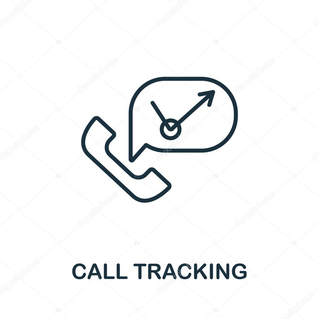 Call Tracking icon from production management collection. Simple line Call Tracking icon for templates, web design and infographics.