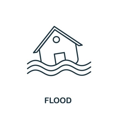 Sel simgesi. Küresel ısınma koleksiyonundan basit bir element. Web tasarımı, şablonlar, bilgi grafikleri ve daha fazlası için yaratıcı Flood simgesi