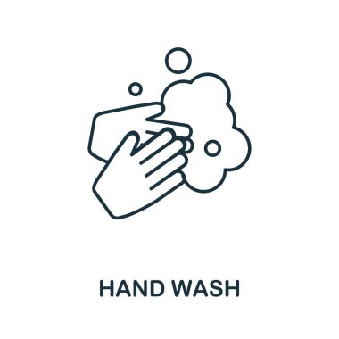 El yıkama ikonu. Çamaşır koleksiyonundan basit bir çizim. Web tasarımı, şablonlar, bilgi grafikleri ve daha fazlası için yaratıcı El Yıkama simgesi