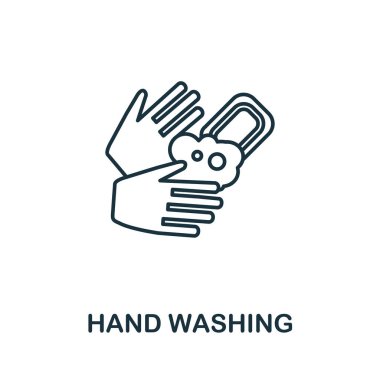 El yıkama ikonu. Kişisel hijyen koleksiyonundan basit bir öğe. Web tasarımı, şablonlar, bilgi grafikleri ve daha fazlası için yaratıcı El Yıkama simgesi