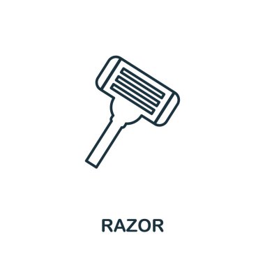 Ustura ikonu. Kişisel hijyen koleksiyonundan basit bir öğe. Web tasarımı, şablonlar, bilgi grafikleri ve daha fazlası için yaratıcı Razor simgesi