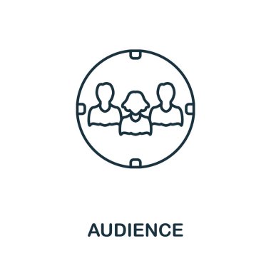 İzleyici simgesi. Sosyal medya koleksiyonundan basit bir öge. Web tasarımı, şablonlar, bilgi grafikleri ve daha fazlası için yaratıcı izleyici simgesi