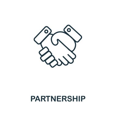 Ortaklık simgesi. Başlangıç koleksiyonundan basit illüstrasyon. Web tasarımı, şablonlar, bilgi grafikleri ve daha fazlası için yaratıcı ortaklık simgesi