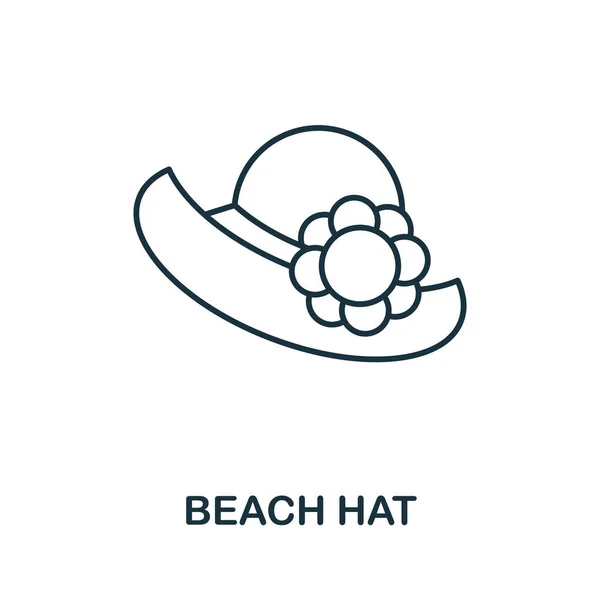 海滩帽图标 假期收集的简单说明 创意海滩帽图标 用于网页设计 信息图表等 — 图库矢量图片