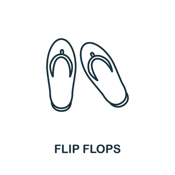 Flip Flops Ikon Ilustrasi Sederhana Dari Koleksi Liburan Ikon Creative - Stok Vektor