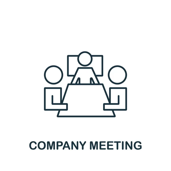 Company Meeting Icon Reputation Management Collection Simple Line Element Company — Stock Vector