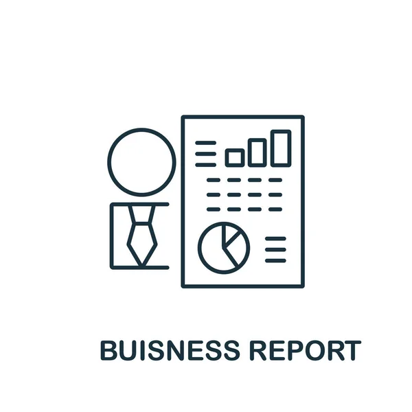 Business Report Ícone Coleção Gerenciamento Reputação Símbolo Relatório Negócios Elemento —  Vetores de Stock