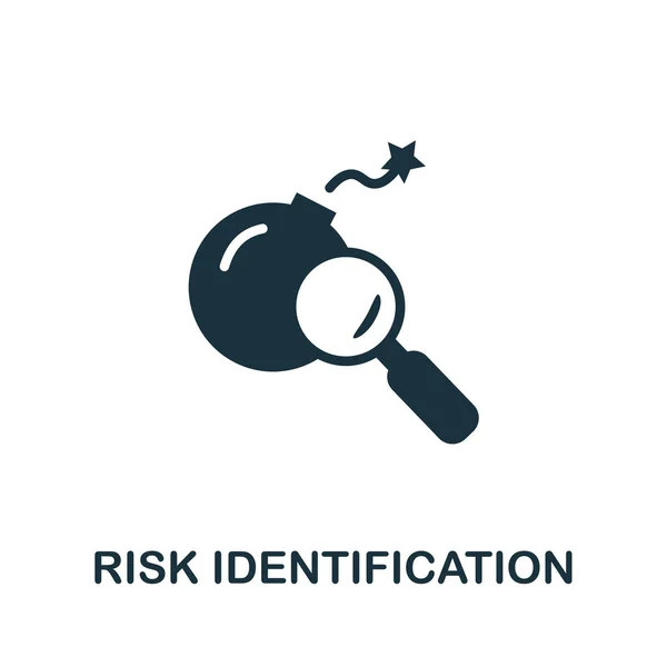 Risico Identificatie Icoon Eenvoudige Illustratie Uit Risicomanagementcollectie Monochroom Risk Identification — Stockvector