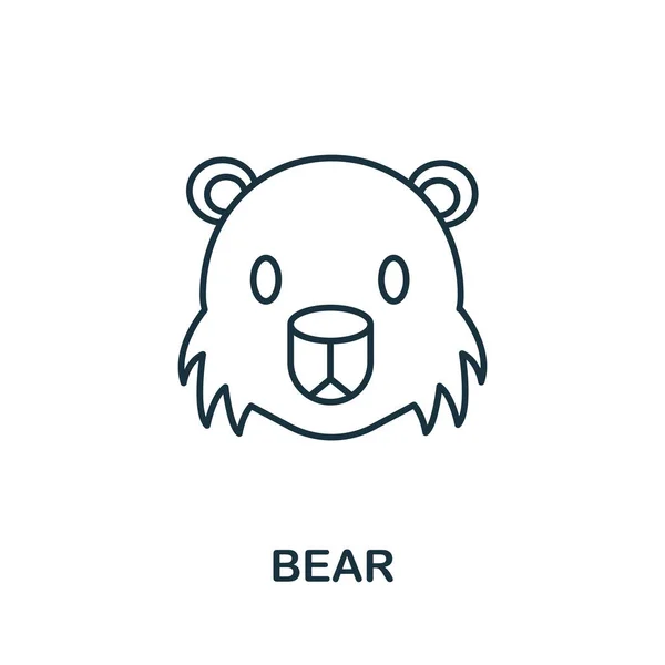熊图标来自俄罗斯的集合 用于模板 网页设计和信息图形的简单行 — 图库矢量图片