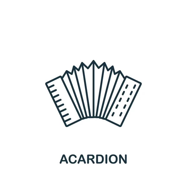 Icono Acardion Colección Russia Icono Acardion Línea Simple Para Plantillas — Vector de stock