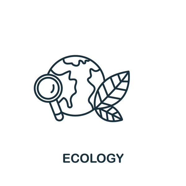 Icône Écologie Collection Scientifique Symbole Simple Écologie Élément Ligne Pour — Image vectorielle