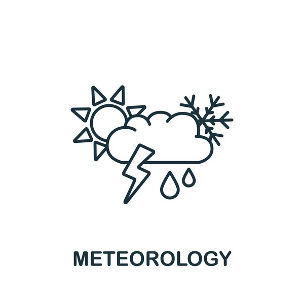 Значок Метеорології Наукової Колекції Простий Символ Метеорології Елементів Рядка Шаблонів — стоковий вектор