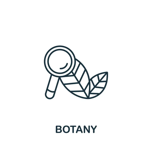 Ikona Botaniczna Kolekcji Naukowej Prosty Symbol Botaniki Elementów Linii Dla — Wektor stockowy
