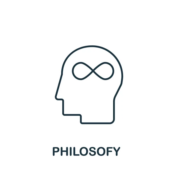 Philosofiziere Ikone Aus Der Wissenschaftlichen Sammlung Einfache Linienelemente Philosophieren Symbol — Stockvektor