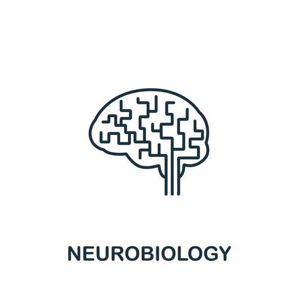 Icona Neurobiologia Della Collezione Scientifica Simbolo Semplice Neurobiologia Degli Elementi — Vettoriale Stock